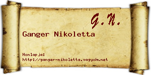 Ganger Nikoletta névjegykártya